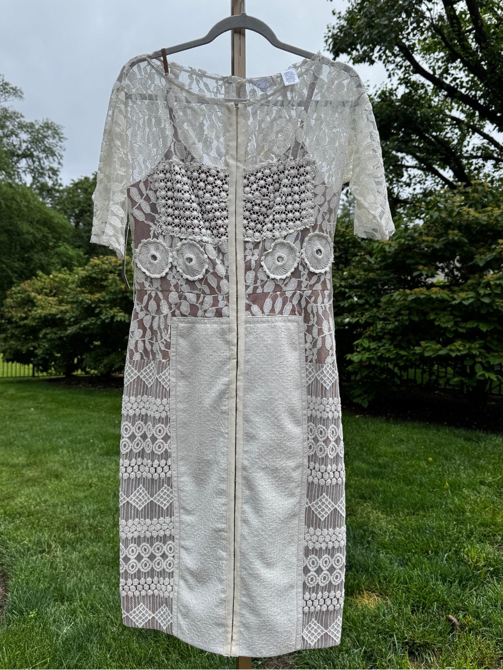 Anthropologie Beguile Byron Lars Carissima Sheath Lace Ivory Dress Sz 6 Lace
